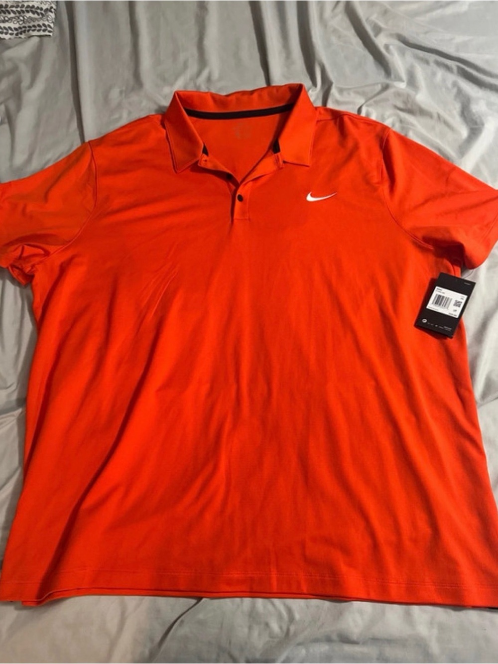 Nike Men’s Bright Orange Polo with Embroidered Swoosh